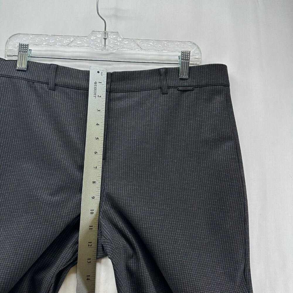 Mario Serrani Pants Womens Size L Houndstooth Slim Tapered Ankle Trousers Gray - Picture 9 of 10